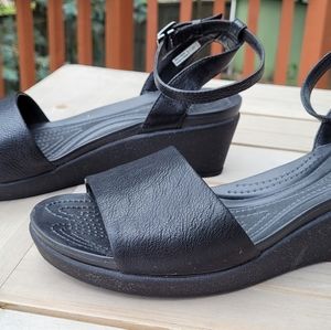 Crocs black sandals size 10